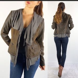 Anthropologie Vegan LeatherLayered Causeway Jacket